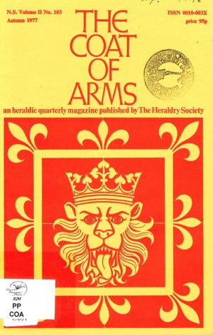 The coat of arms : an heraldic quarterly magazine published by The Heraldry Society.